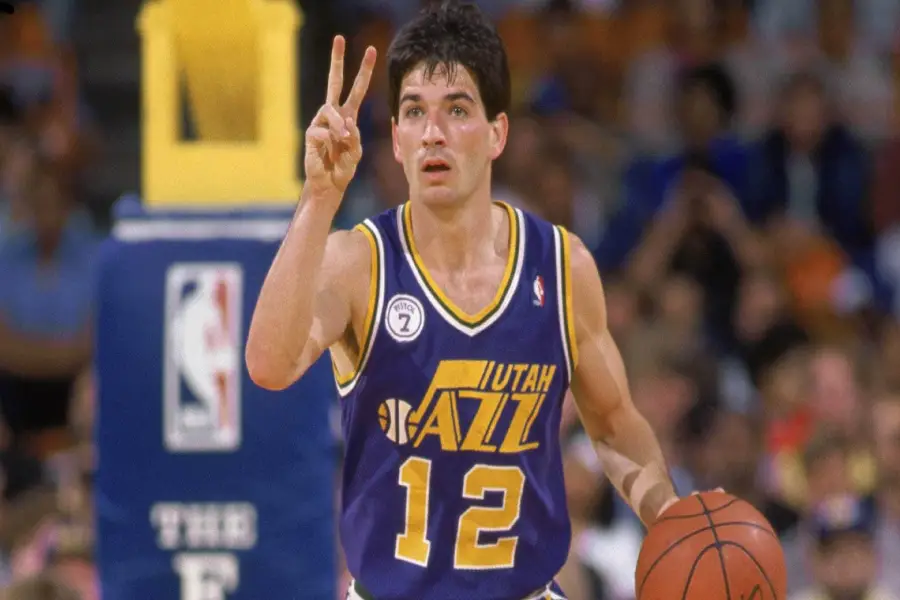 This is John Stockton, who owns the record of per-game assists.